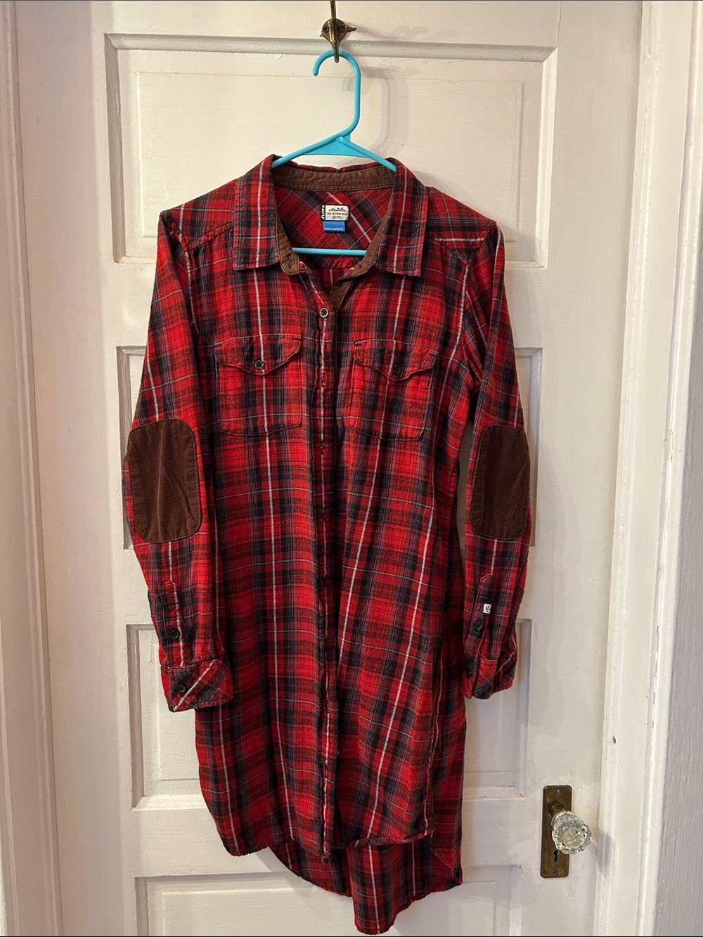 KAVU long flannel dress - corduroy accents